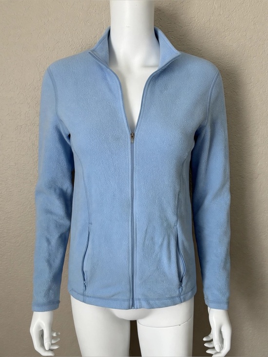 L.L. Bean Tops - LL Bean Trail Fleece Jacket Women S Small Blue Full Zip Mock Neck Pocket